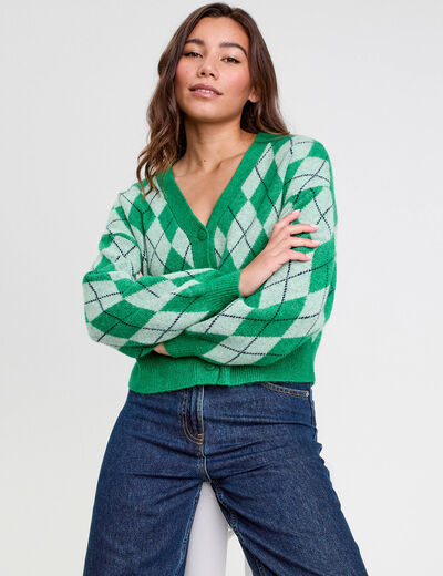Gilet manches longues vert pastel femme