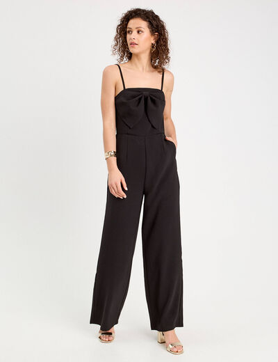 Combinaison pantalon noeud noir femme