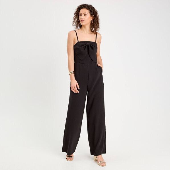 combinaison pantalon noeud noir femme Combinaison pantalon noeud noir femme