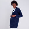 Manteau droit manches longues bleu marine femme