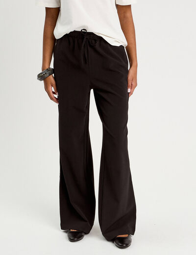 Pantalon large noir femme