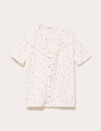 Blouse manches courtes blanc femme