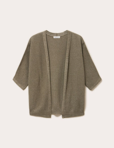 Gilet manches 3/4 vert kaki femme