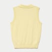 Polo sans manches col chemise brod&eacute; jaune clair femme