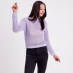 Pull ajouré col rond parme femme