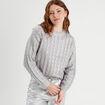 Pull manches longues gris argent femme