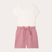 Combishort ceinturée vieux rose femme