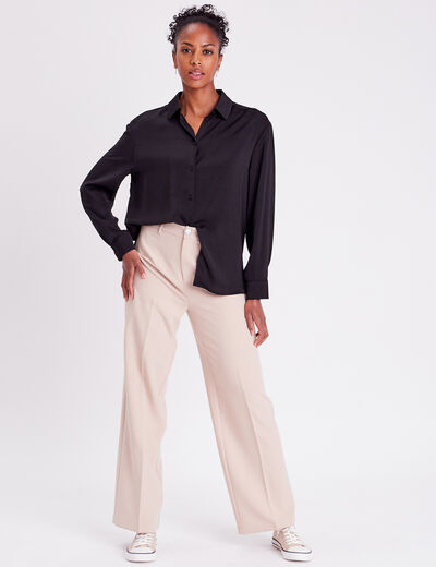 Chemise manches longues noir femme