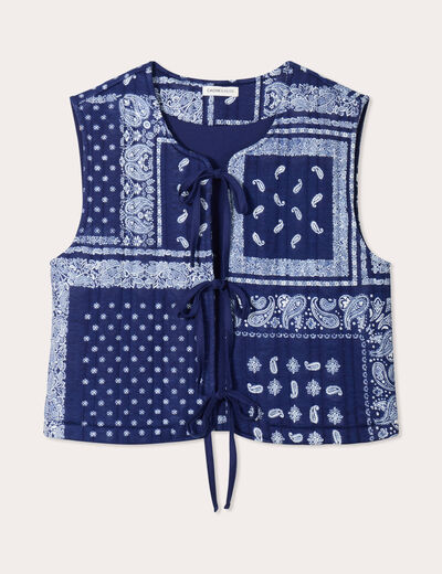 Gilet sans manches matelassé bleu marine femme