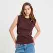 Débardeur sans manches marron foncé femme