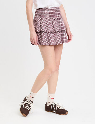 Jupe courte évasée taille standard blanc femme