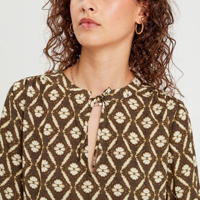 Blouse manches 3/4 vert femme
