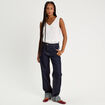 Blouse sans manches ecru femme