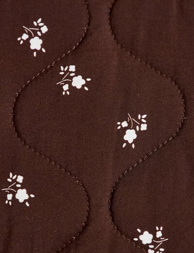 Veste droite manches longues marron fonc&eacute; femme