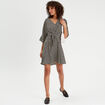 Robe évasée manches 3/4 blanc femme