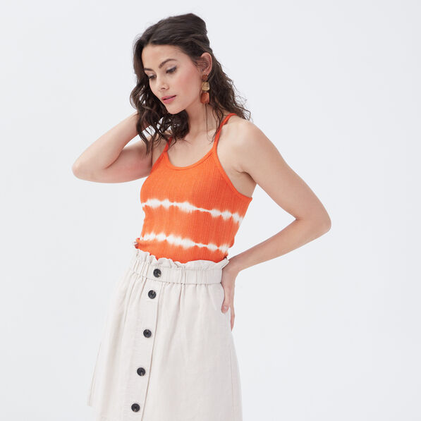 debardeur bretelles fines orange femme Débardeur bretelles fines orange femme