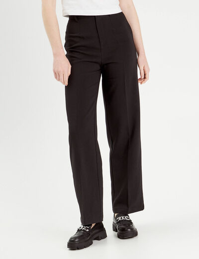 Pantalon city large noir femme