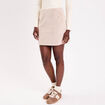 Jupe droite fausse fourrure sable femme