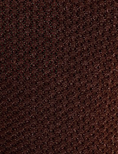 Pull ajouré manches longues marron foncé femme