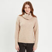 Pull avec col roulé beige femme