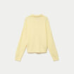 Pull col chemise manches longues jaune clair femme