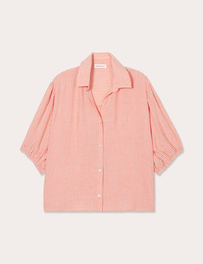 Chemise manches courtes rose femme