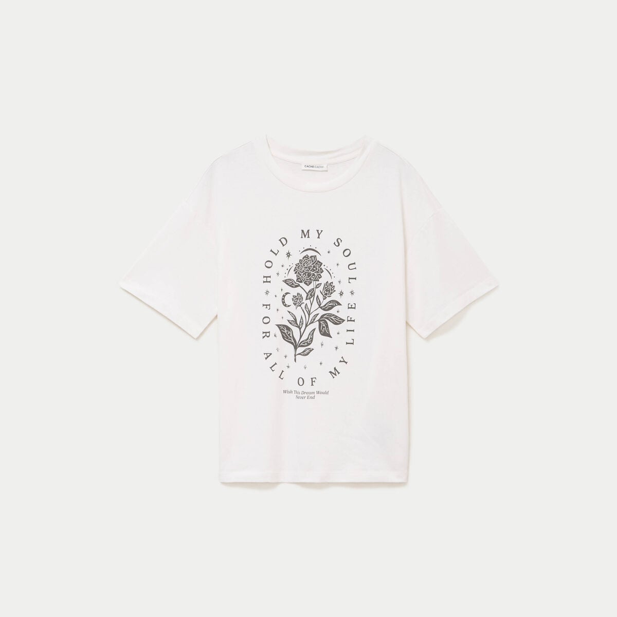 T-shirt oversize manches courtes ecru femme