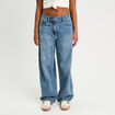 Jeans baggy taille haute denim double stone femme