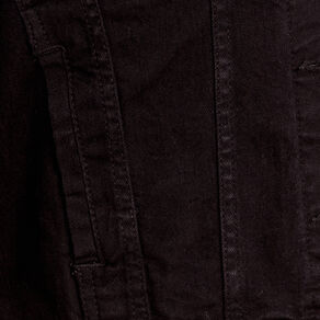 Veste droite boutonnée en jean noir femme