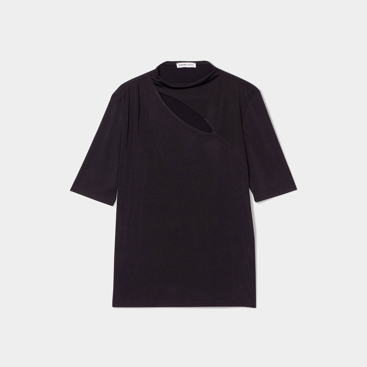 T-shirt avec ouverture noir femme