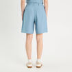 Bermuda droit pinces bleu gris femme