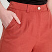 Pantalon droit large pinces vieux rose femme
