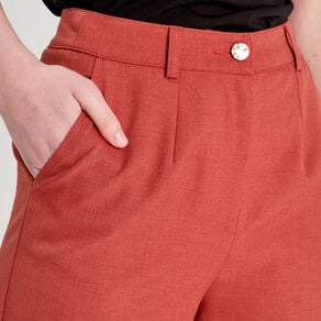 pantalon droit large pinces vieux rose femme Pantalon droit large pinces vieux rose femme