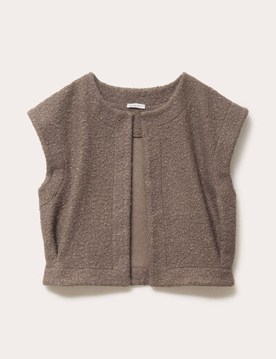 Gilet sans manches effet polaire sable femme