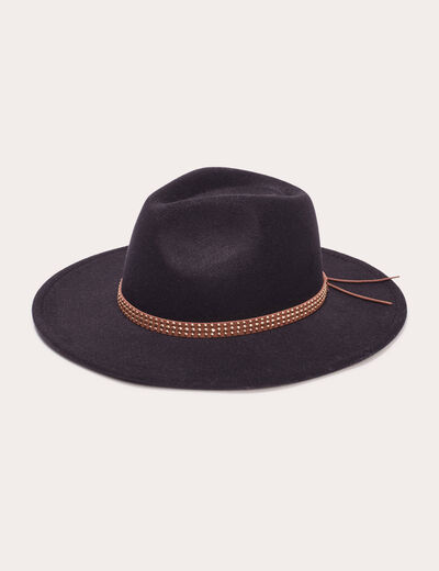 Chapeau bande cloutée noir femme