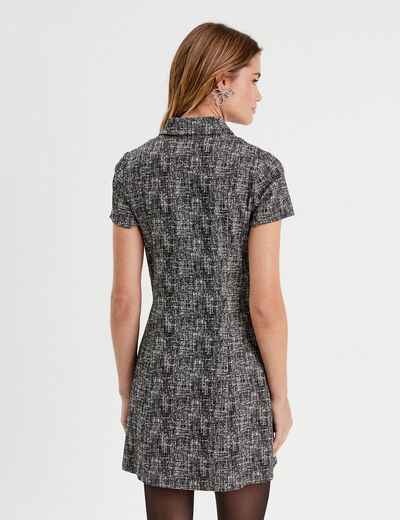 Robe droite zippée noir femme