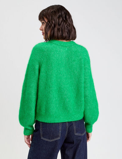 Gilet manches longues vert femme