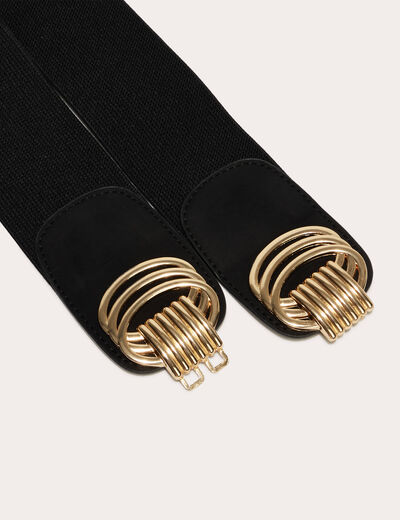 Ceinture élastiquée large noir femme