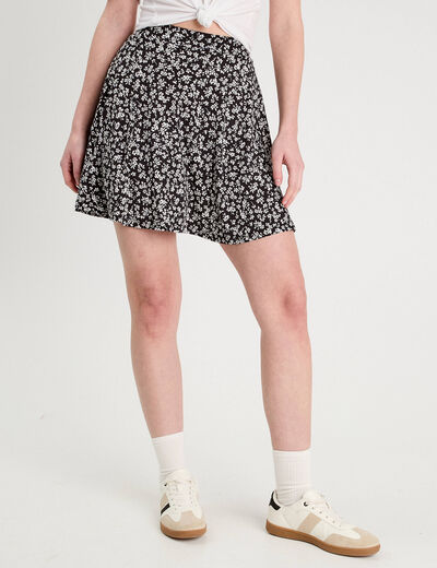 Jupe-short patineuse noir femme
