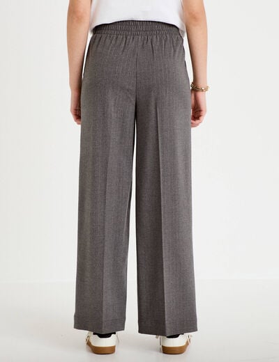 Pantalon large taille standard gris femme