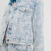 Veste droite en jean rose clair femme