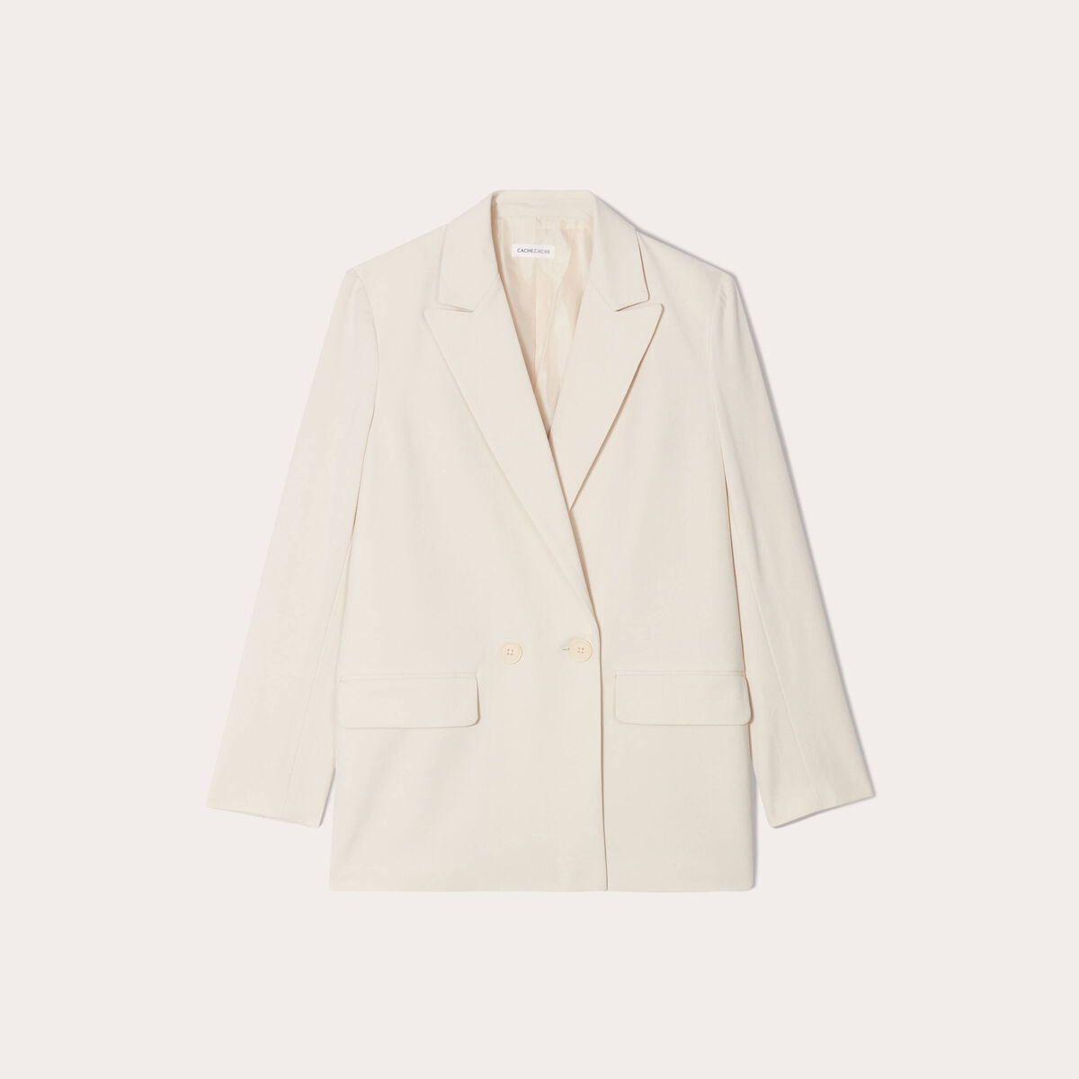 Veste blazer ajustée ecru femme