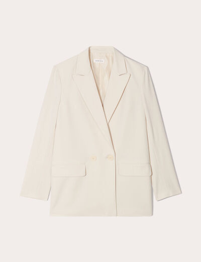 Veste blazer ajustée ecru femme