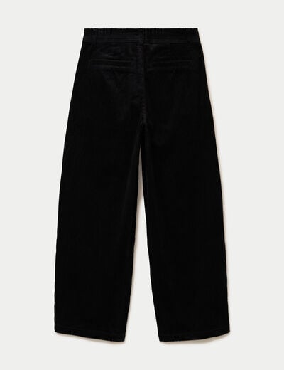Pantalon chino en velours noir femme