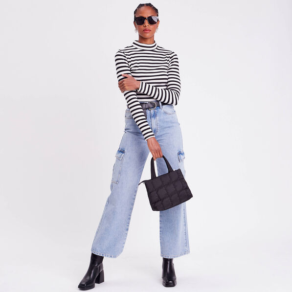 t shirt cintre col montant noir femme T-shirt cintré col montant noir femme