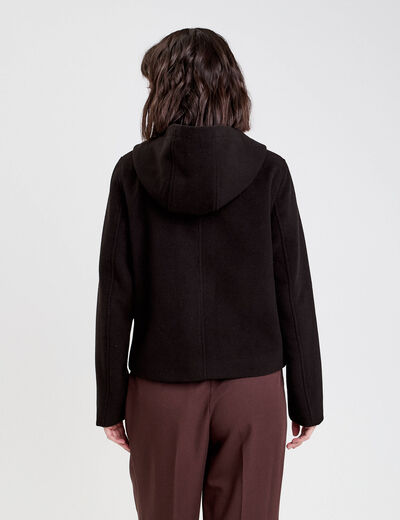 Manteau style dufflecoat noir femme