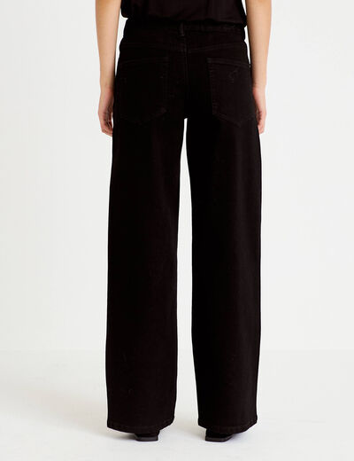 Jean wide leg taille basse strass noir femme