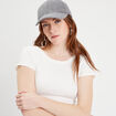 T-shirt manches courtes côtelé ecru femme