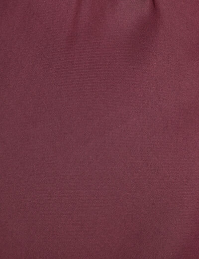 Jupe midi droite effet satin prune femme