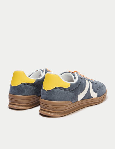 Basket aspect daim gris femme